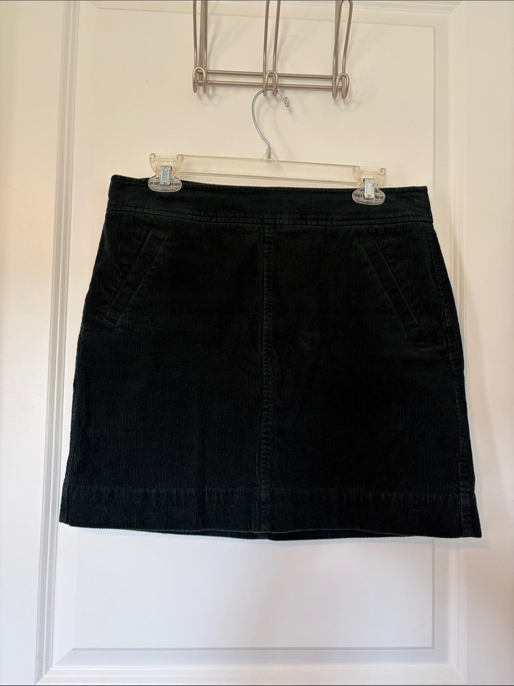 LOFT Dark Green Corduroy A-Line Mini Skirt